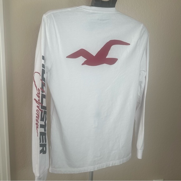 Hollister Men’s White Long Sleeve T-Shirt - Size Medium - Picture 5 of 6